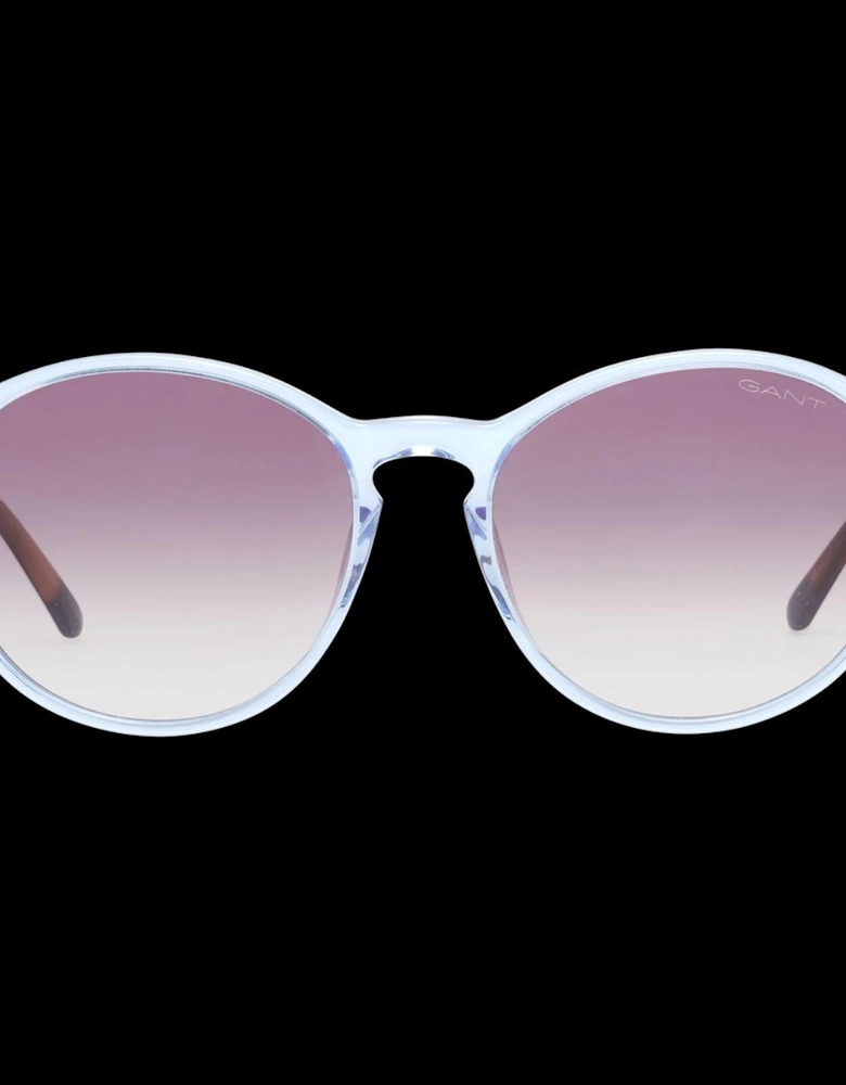 Blue Round Sunglasses with Gradient Lenses Women