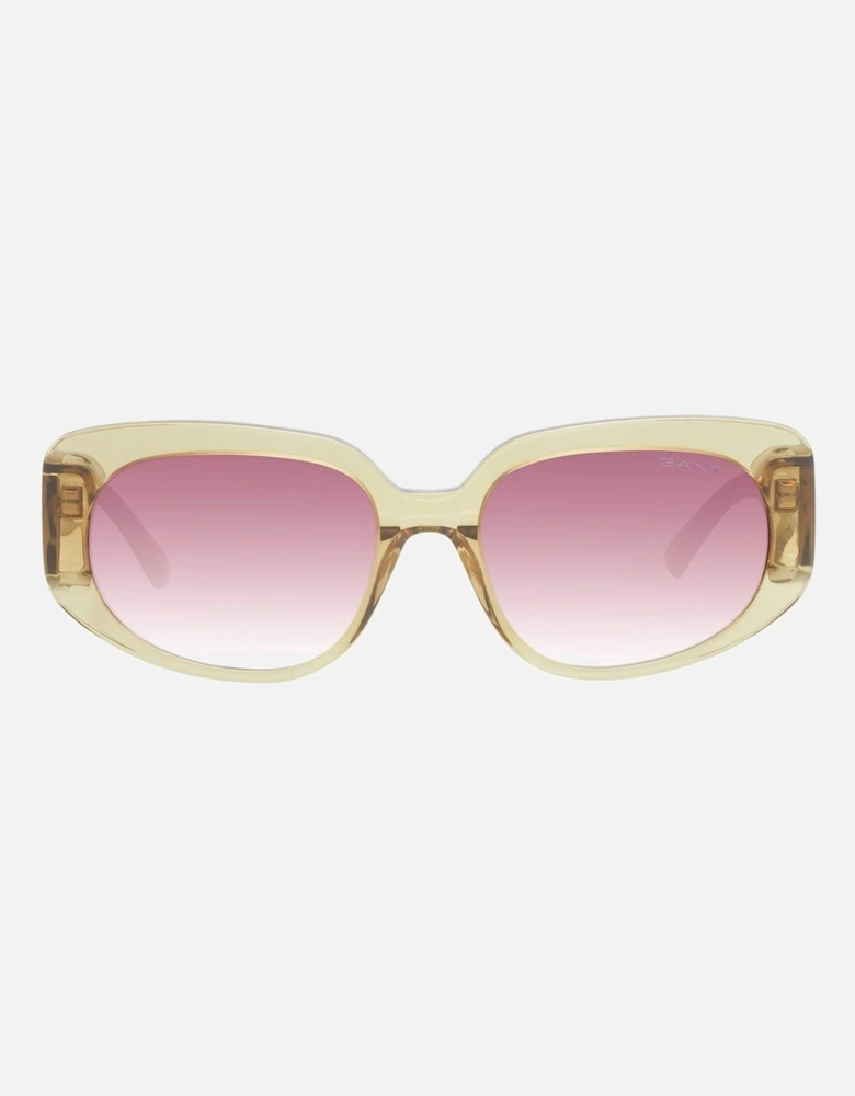 Brown Rectangle Sunglasses with Purple Gradient Lenses - Category 2