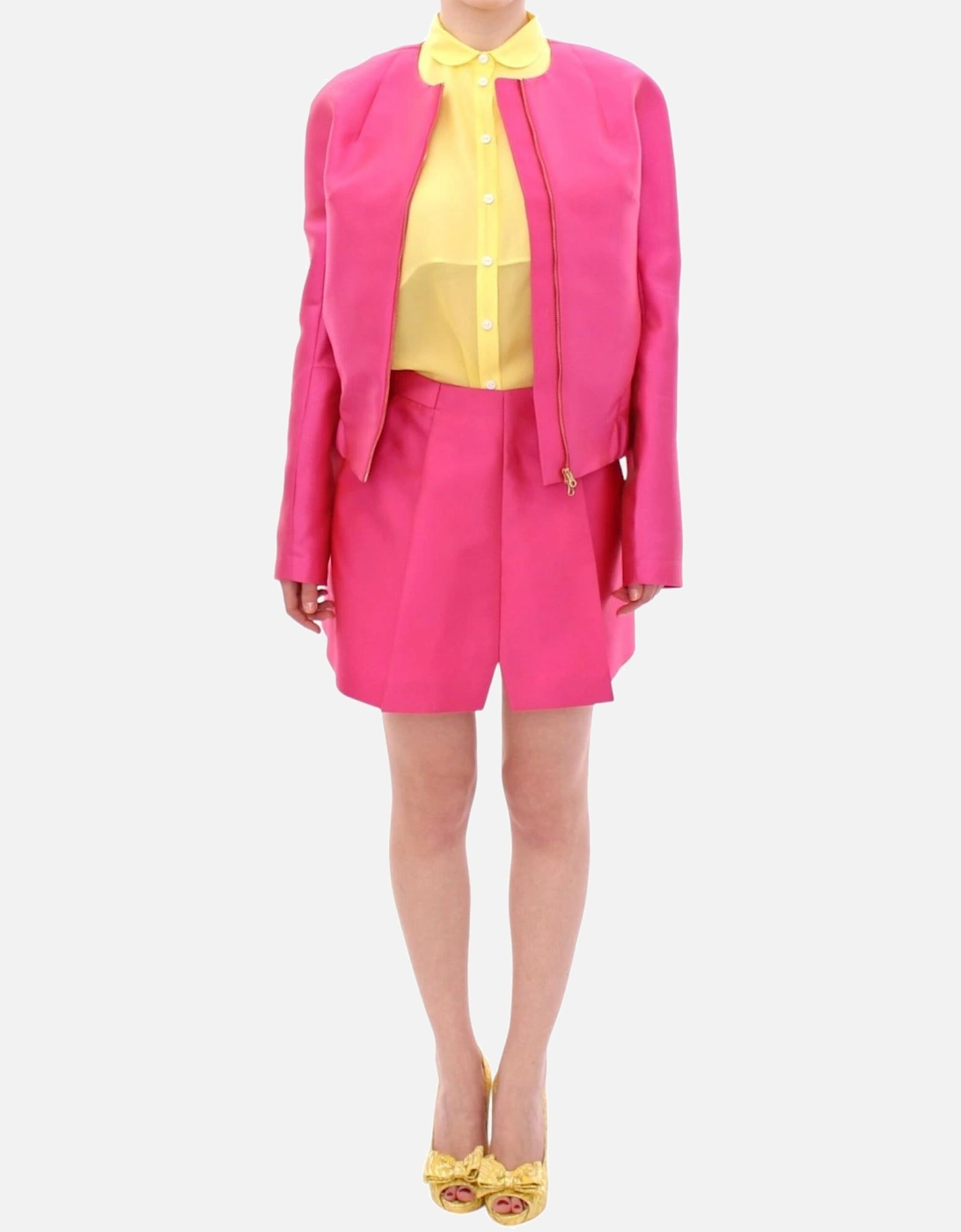 Silk Blend Full Zipper Jacket Women - Pink Jackets, 7 of 6