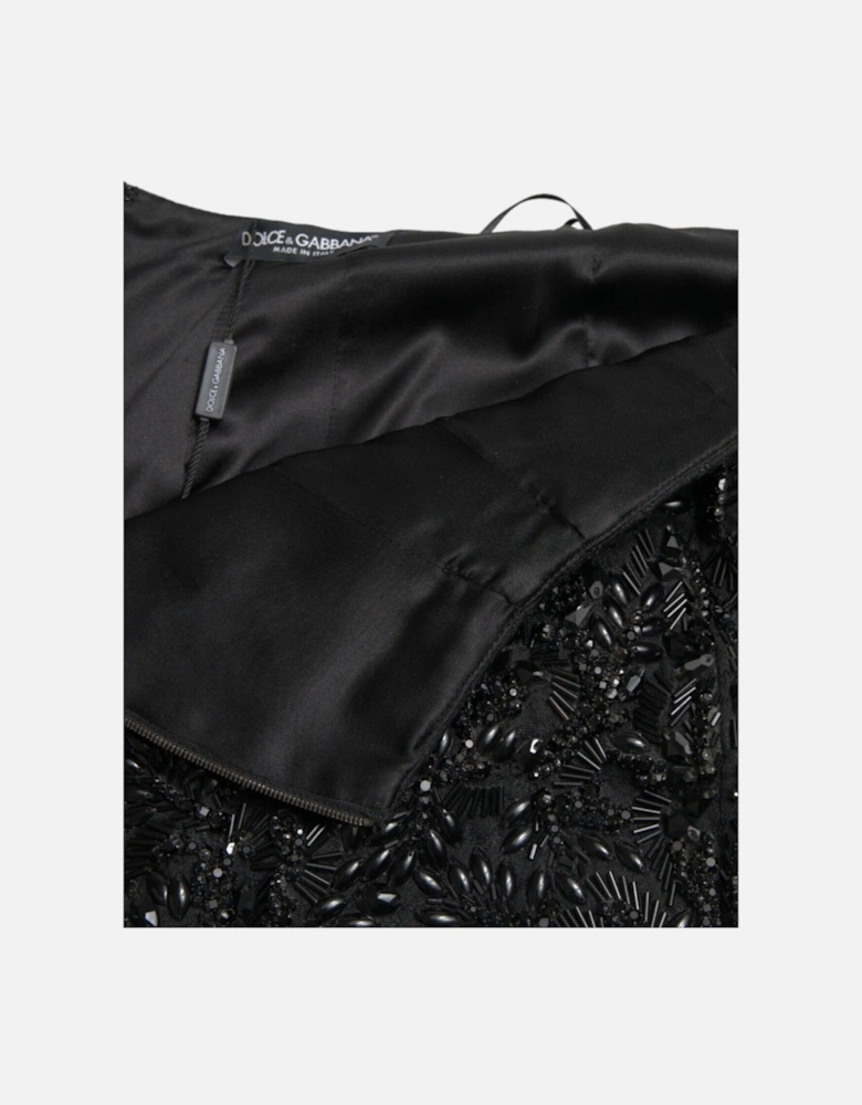 Embellished Pencil Skirt Beaded Style Women - Black