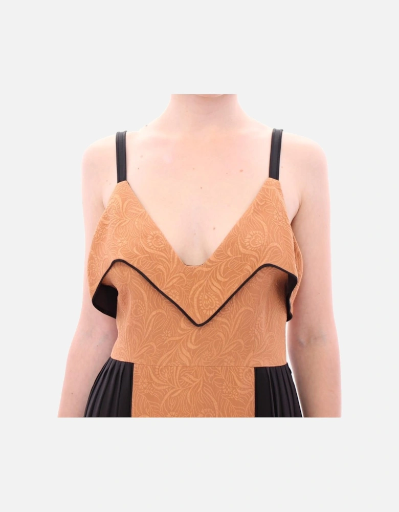 Mustard Yellow Pleated Midi Dress Women - Multicolor Dresses