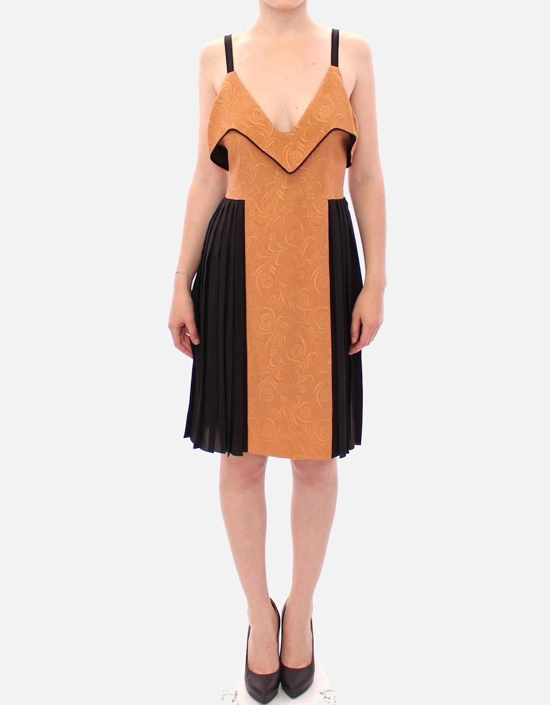 Mustard Yellow Pleated Midi Dress Women - Multicolor Dresses, 7 of 6