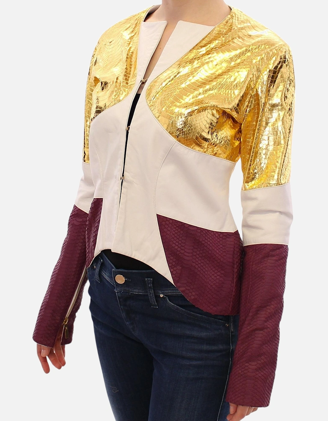 Leather Jacket Multicolor Women - White Jackets