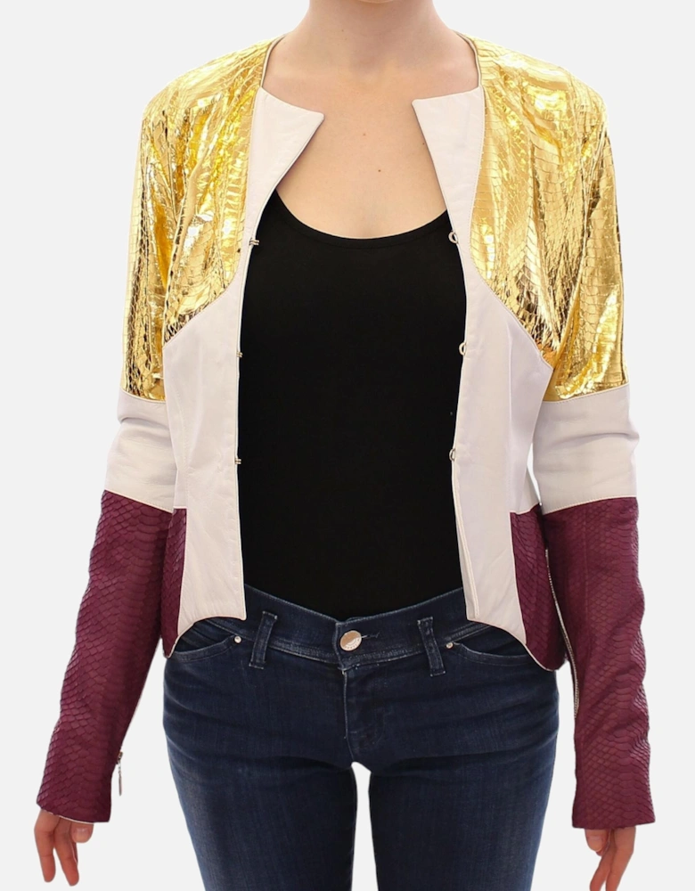 Leather Jacket Multicolor Women - White Jackets