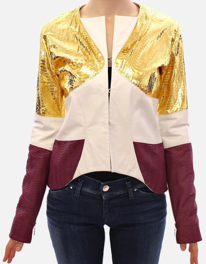 Leather Jacket Multicolor Women - White Jackets
