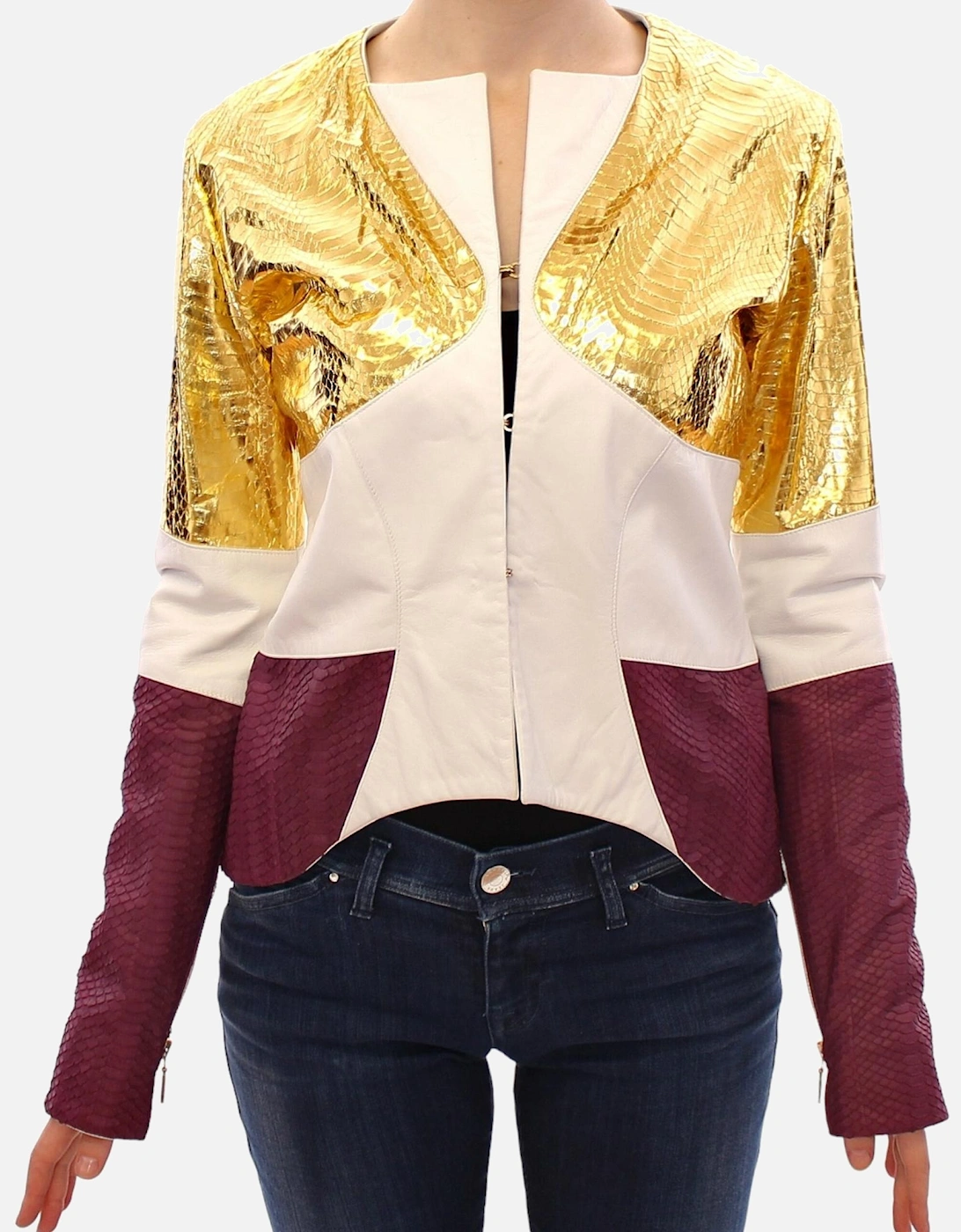 Leather Jacket Multicolor Women - White Jackets, 7 of 6