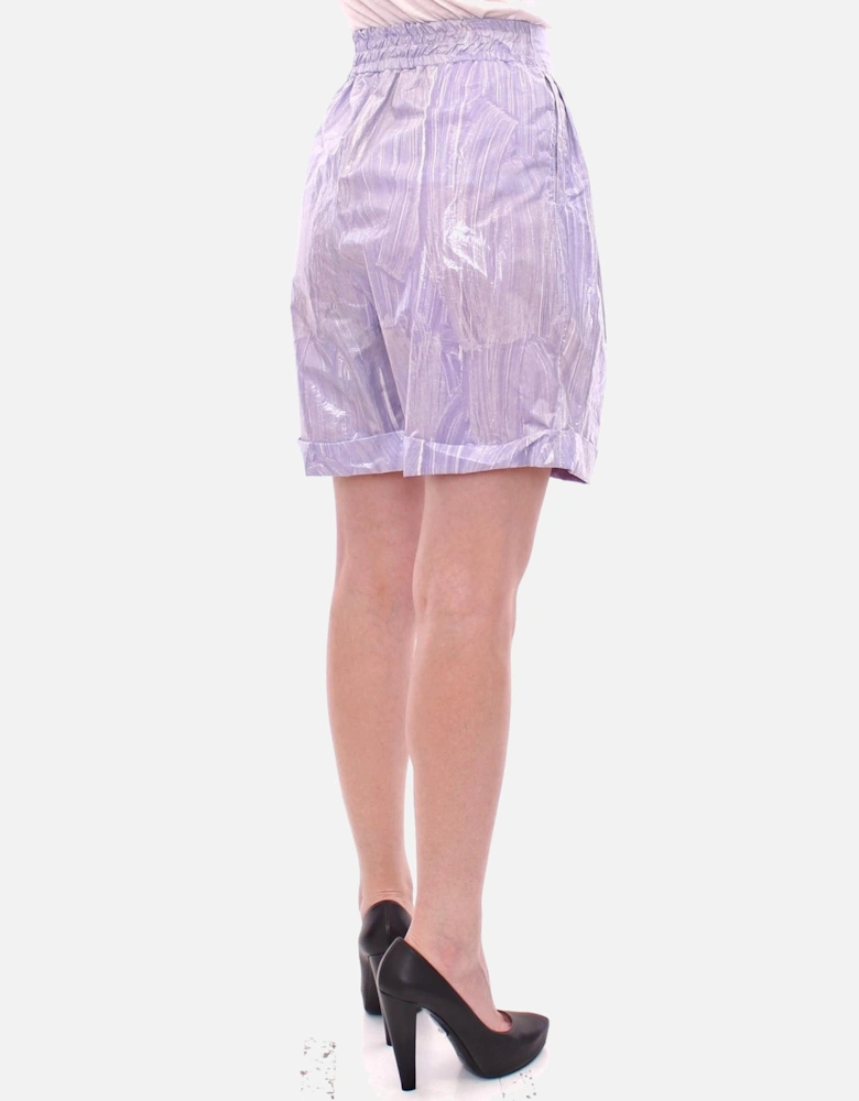 Exclusive Italian Designer Floral Shorts by Women - Purple
