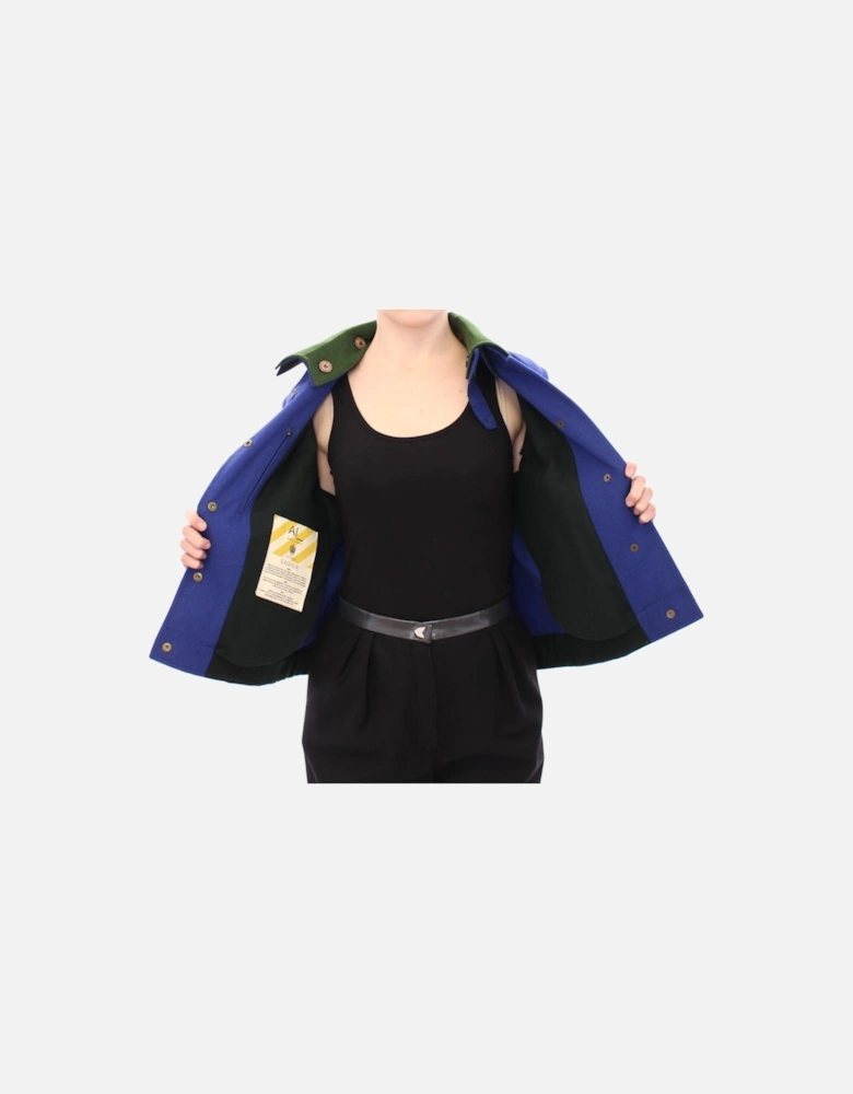 Blue Wool Blend Jacket Women Jackets