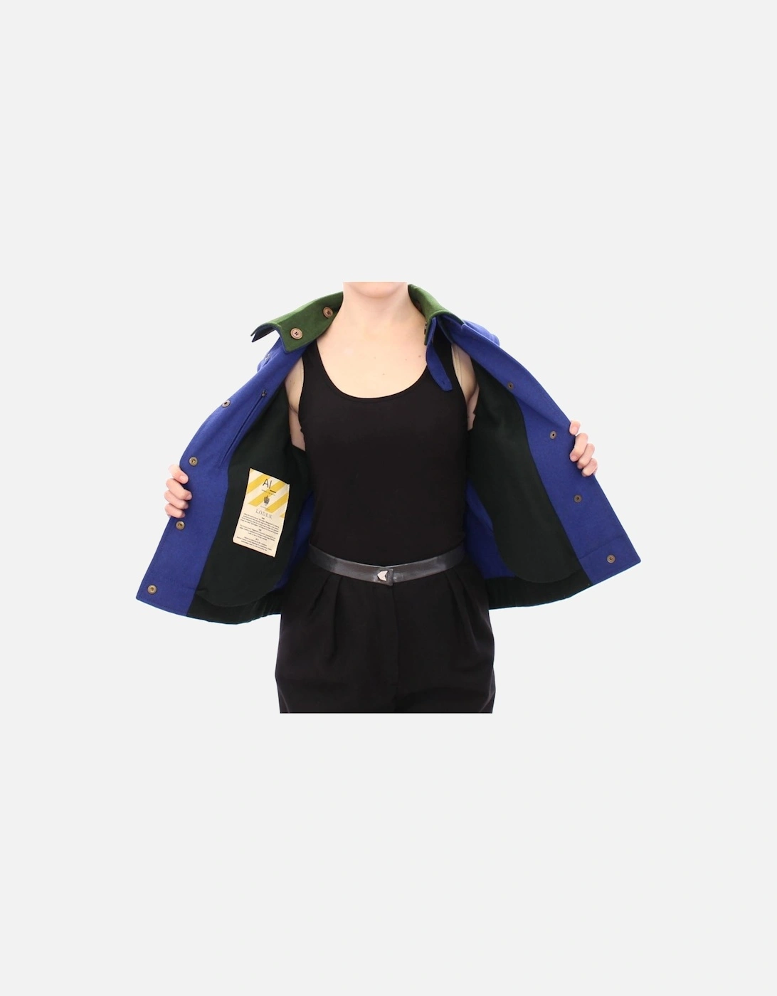 Blue Wool Blend Jacket Women Jackets