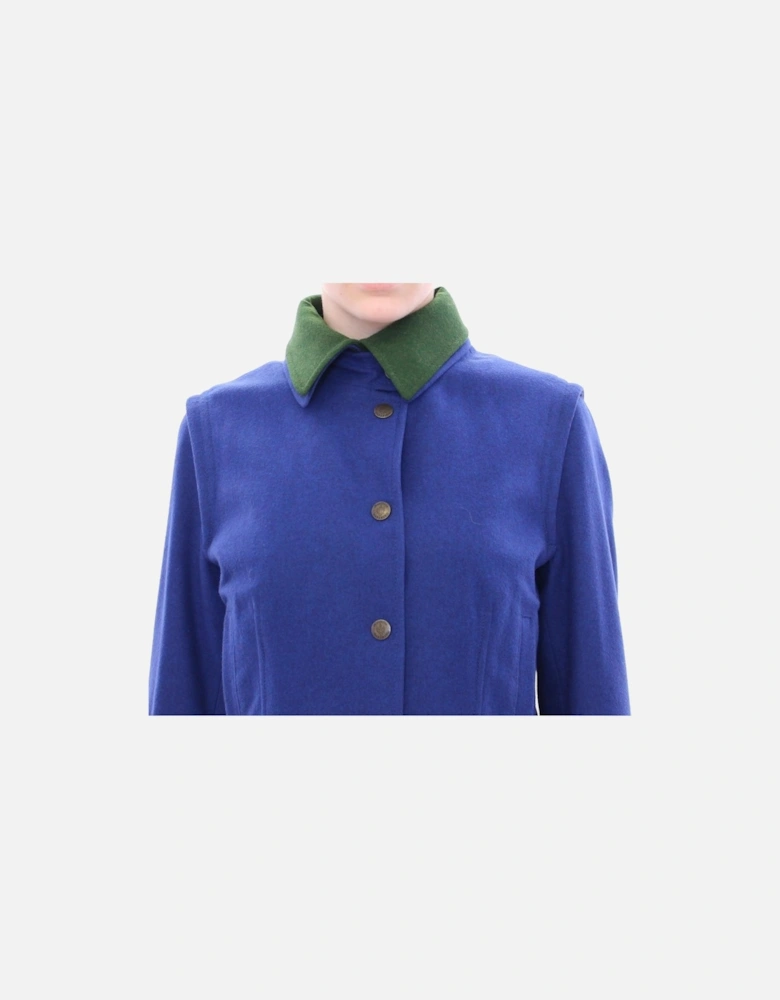 Blue Wool Blend Jacket Women Jackets