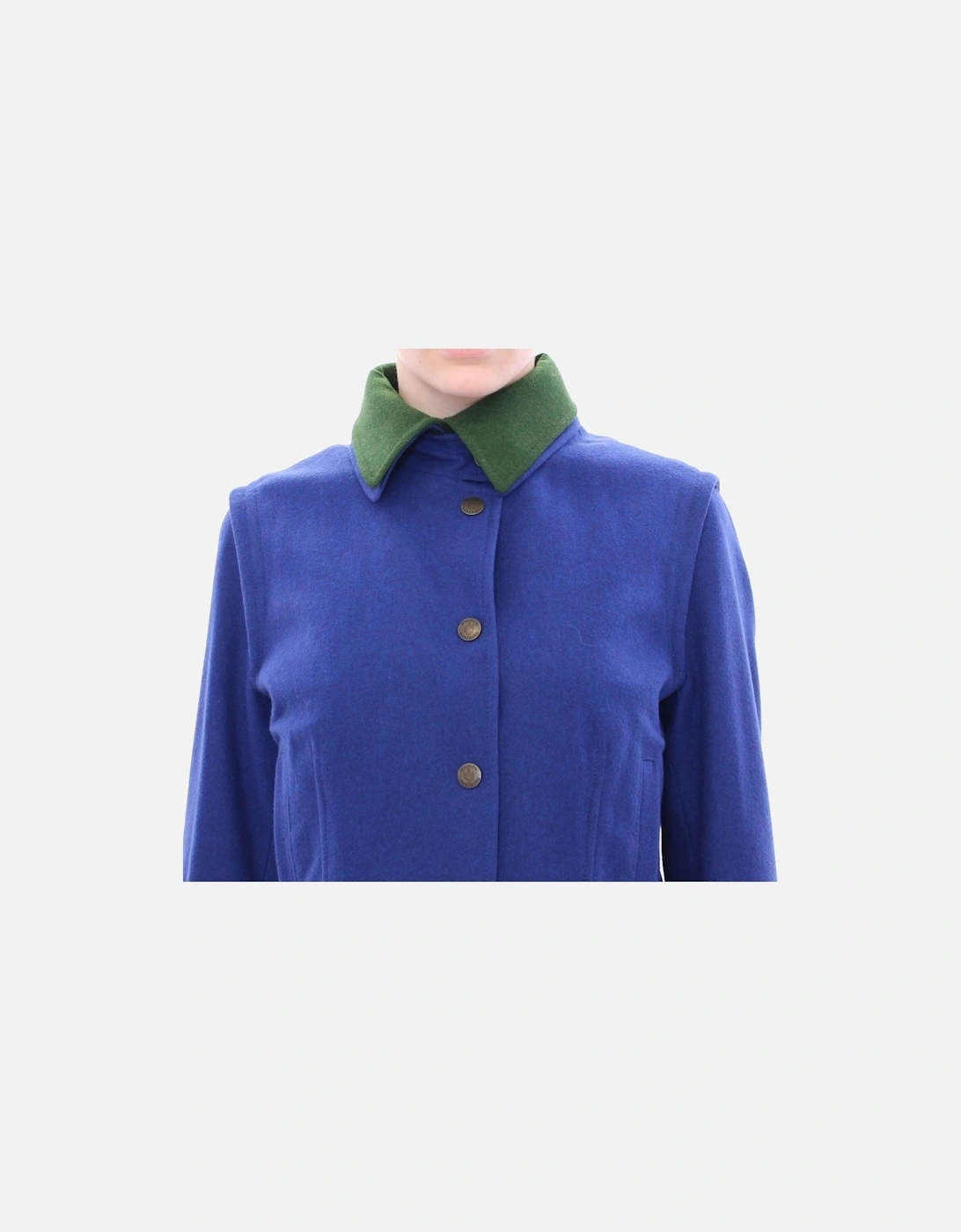 Blue Wool Blend Jacket Women Jackets