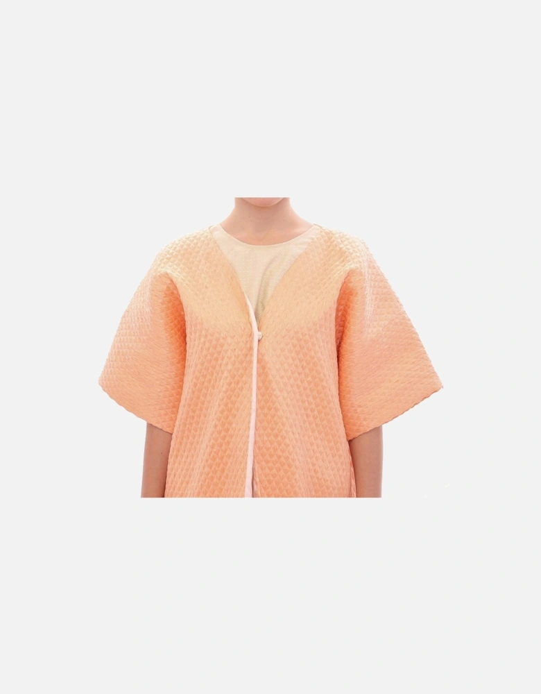 Quilted Jacket Short Sleeves VNeck Women - Pink Jackets