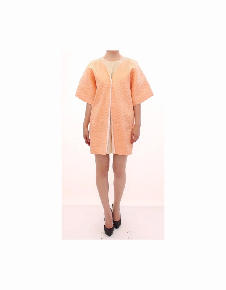 Quilted Jacket Short Sleeves VNeck Women - Pink Jackets