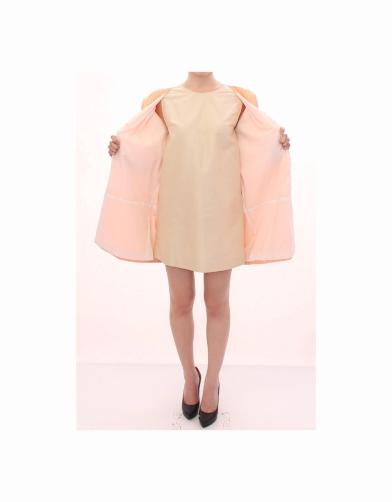 Quilted Jacket Short Sleeves VNeck Women - Pink Jackets