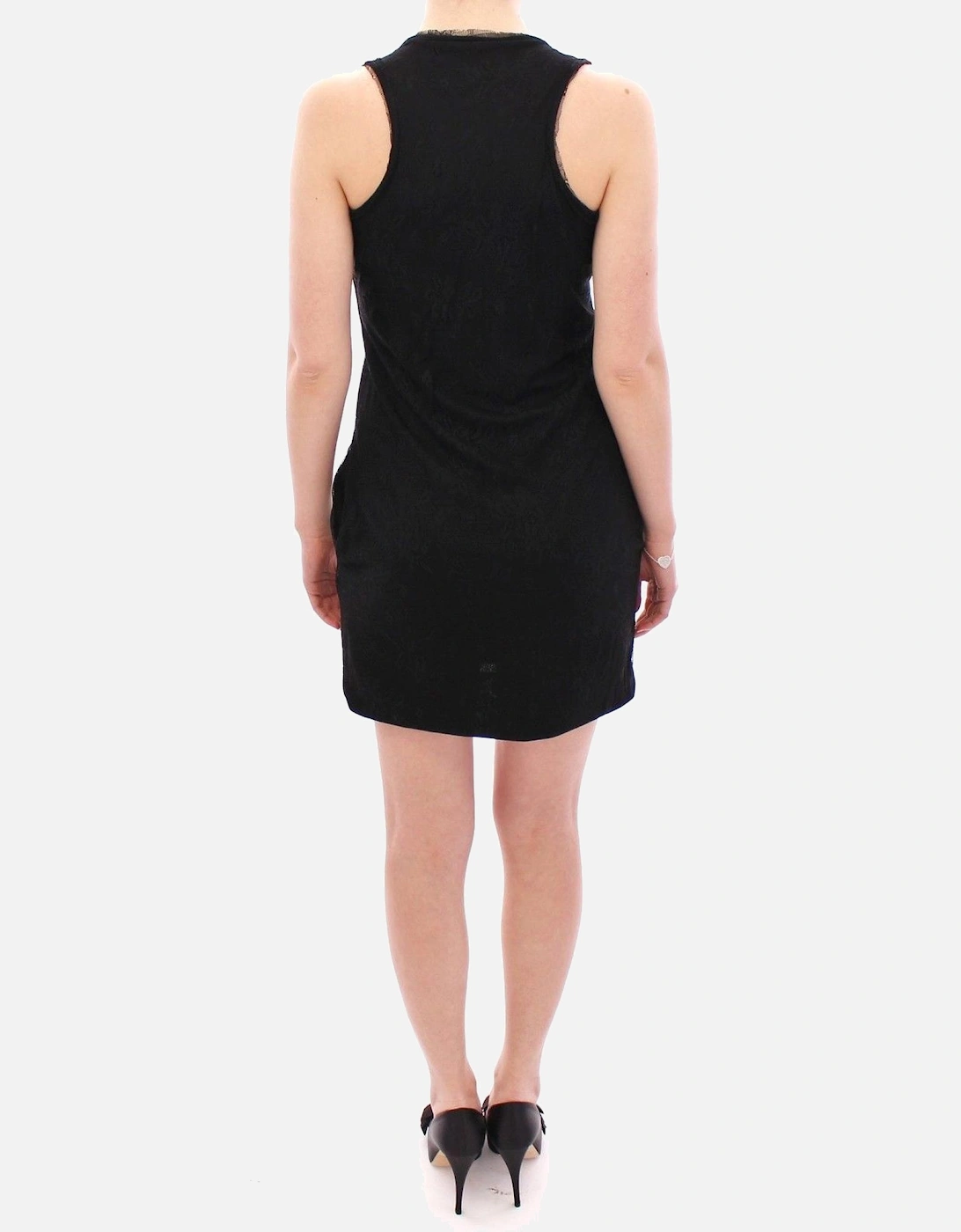 Stretch Motive Mini Dress with Lace Detailing Women - Black Dresses