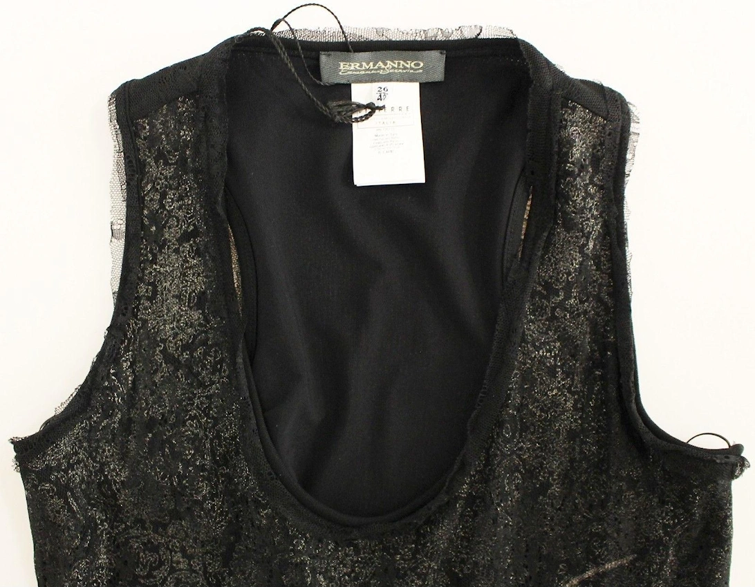 Stretch Motive Mini Dress with Lace Detailing Women - Black Dresses