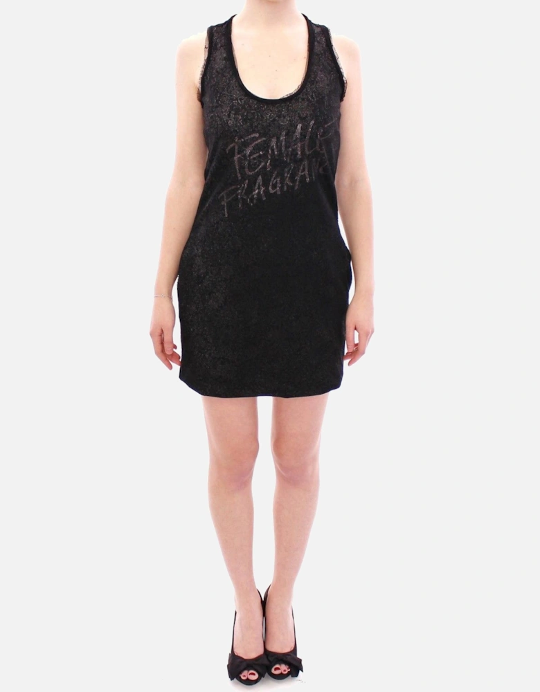 Stretch Motive Mini Dress with Lace Detailing Women - Black Dresses