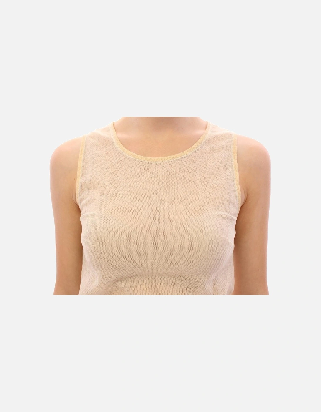 Dolce Gabbana Tank Top Sleeveless Beige Women T-Shirts