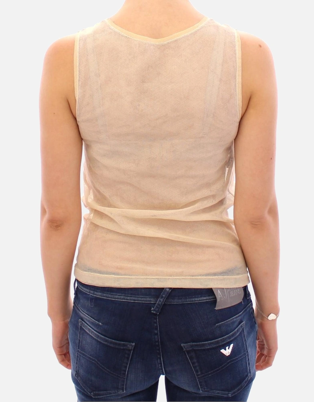 Dolce Gabbana Tank Top Sleeveless Beige Women T-Shirts