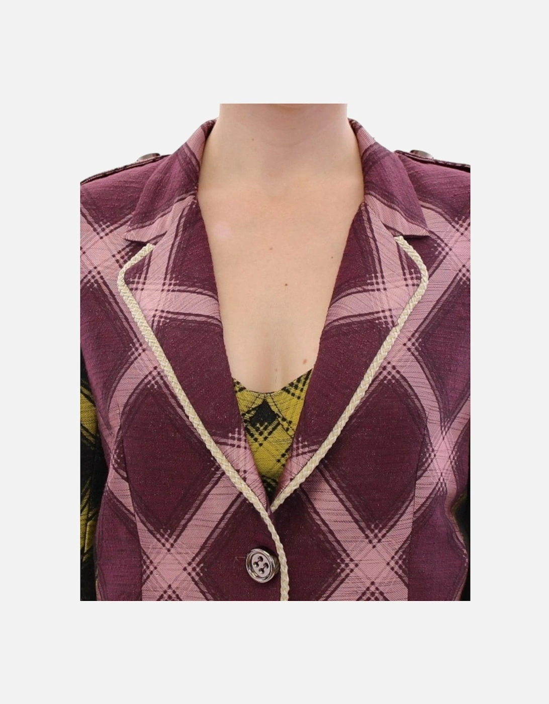 Checkered TwoTone Blazer Women - Purple Suits