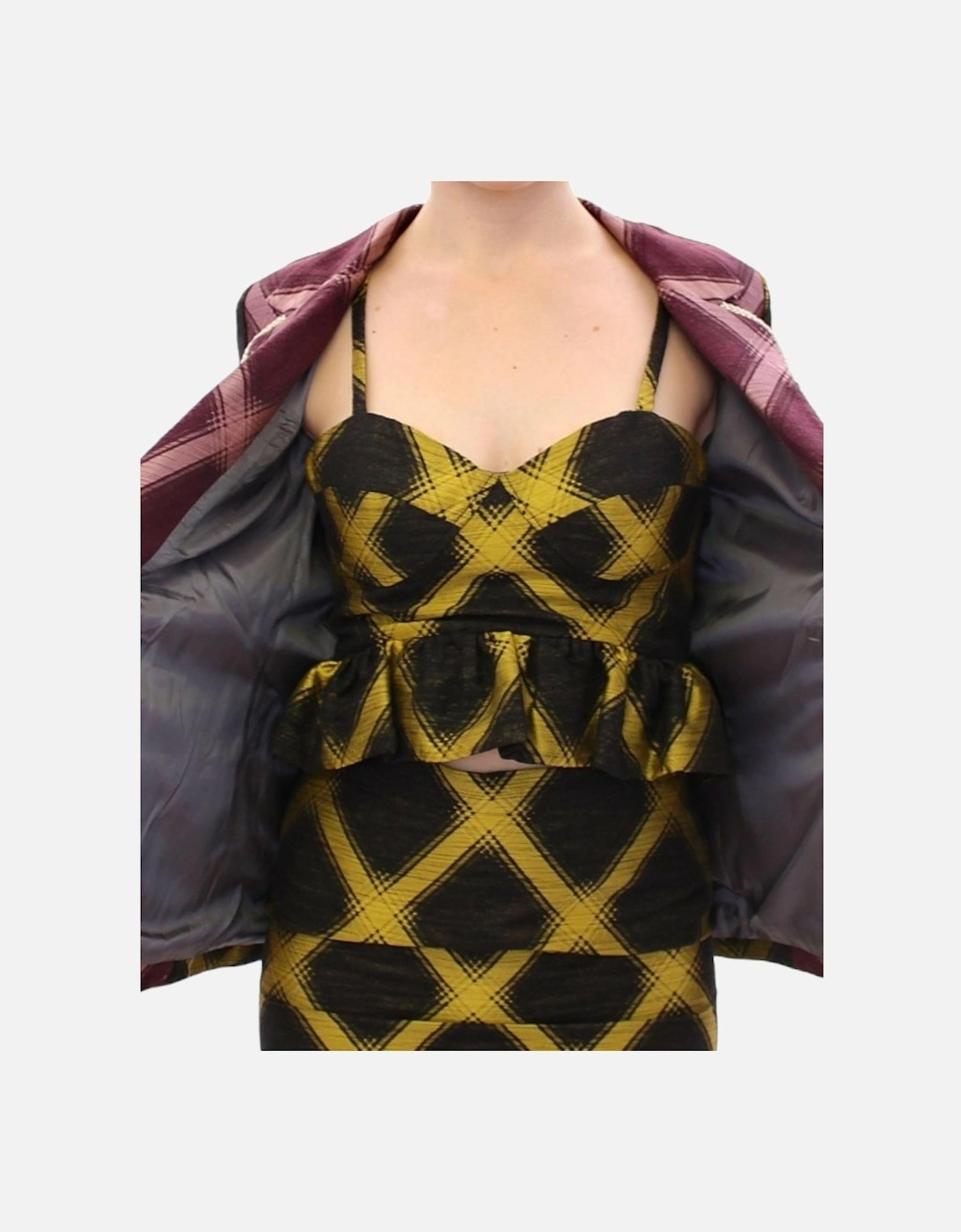 Checkered TwoTone Blazer Women - Purple Suits