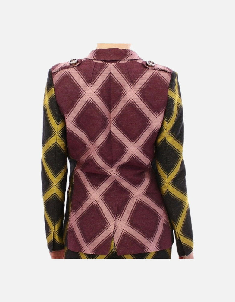 Checkered TwoTone Blazer Women - Purple Suits