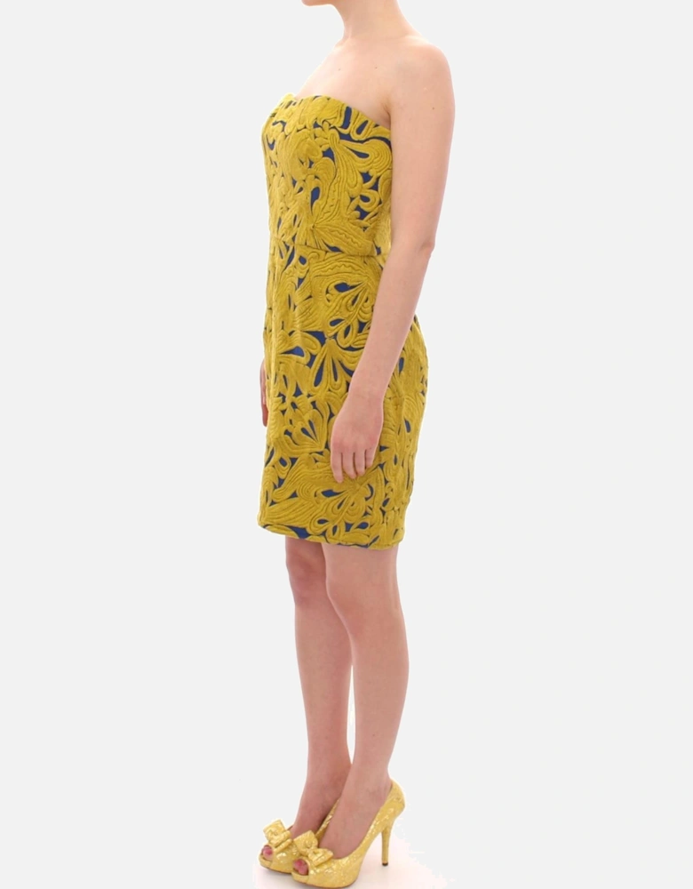 Embroidered Floral Mini Dress Women - Yellow Dresses