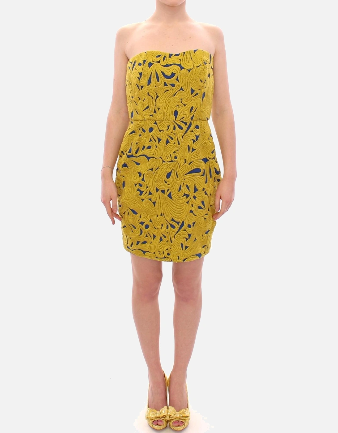 Embroidered Floral Mini Dress Women - Yellow Dresses, 7 of 6