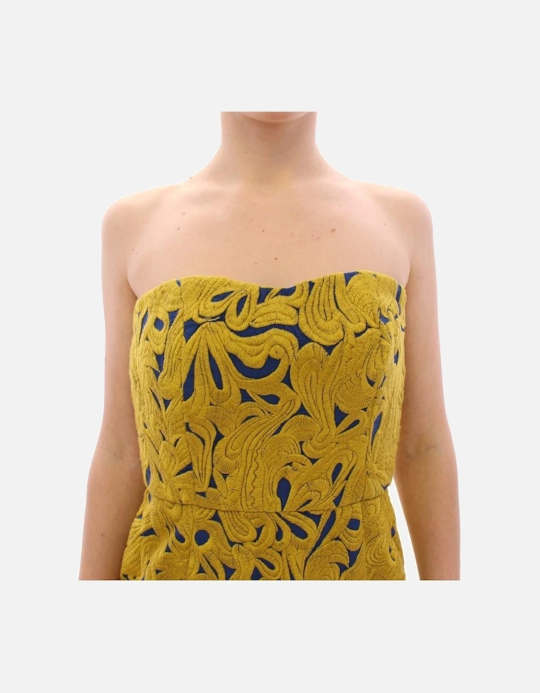 Embroidered Floral Mini Dress Women - Yellow Dresses