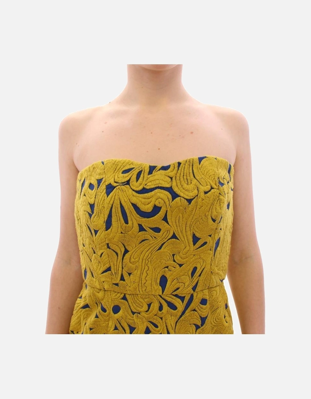 Embroidered Floral Mini Dress Women - Yellow Dresses