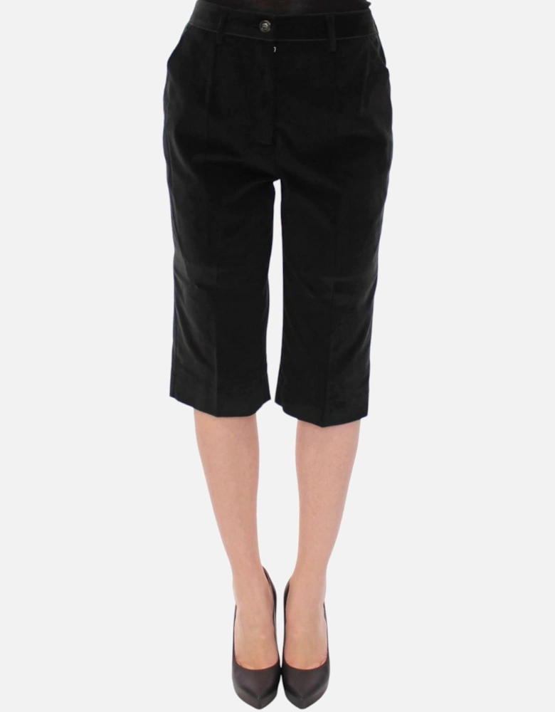 Velvet Shorts Midlength Style Women - Black