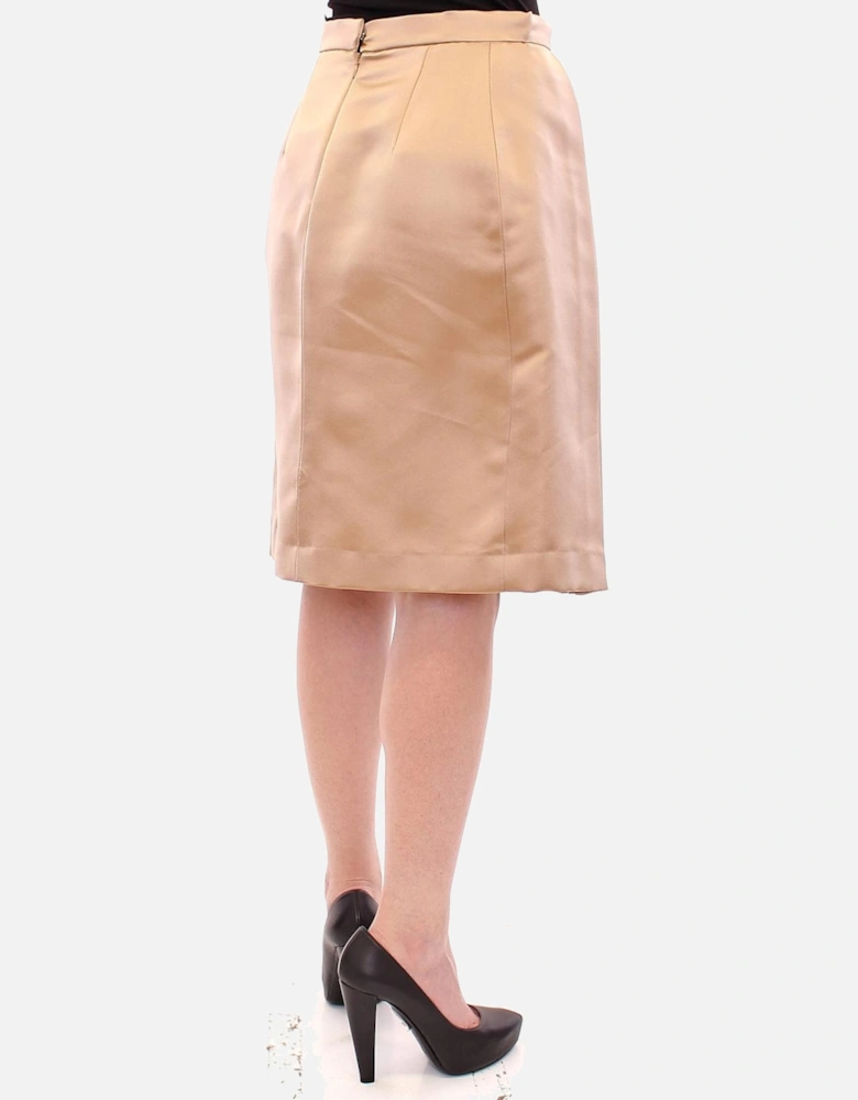 Pleated Midi Skirt Women - Brown