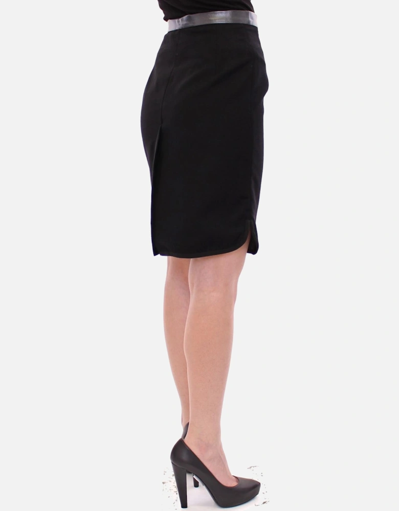 Pencil Skirt Button Front ALine Women - Black