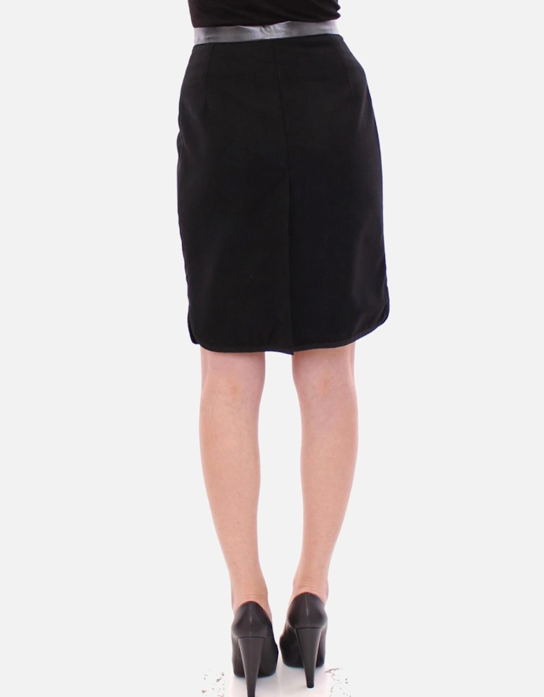 Pencil Skirt Button Front ALine Women - Black