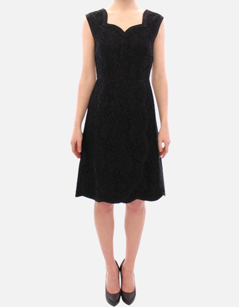 Lace Aline Dress Sweetheart Neck Women - Black Dresses