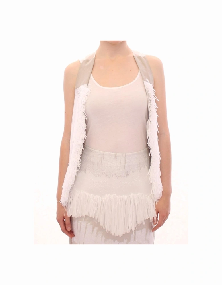 Fringe Vest Skirt Set Model GSS10321 Women - White T-Shirts