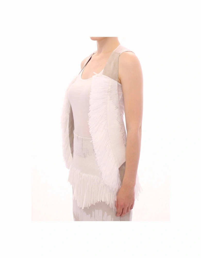 Fringe Vest Skirt Set Model GSS10321 Women - White T-Shirts