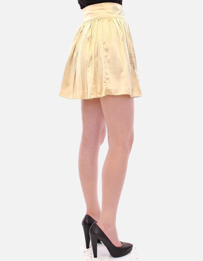 Embroidered Mini Skirt Women - Beige