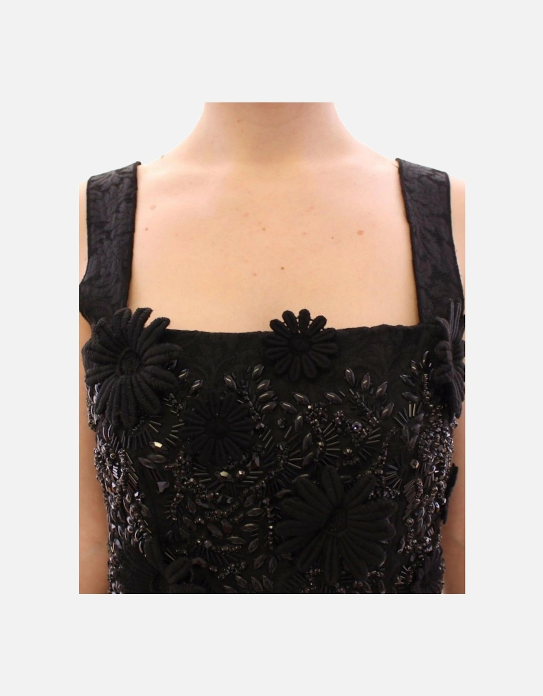 Embellished Mini Dress Black Beaded Women Dresses