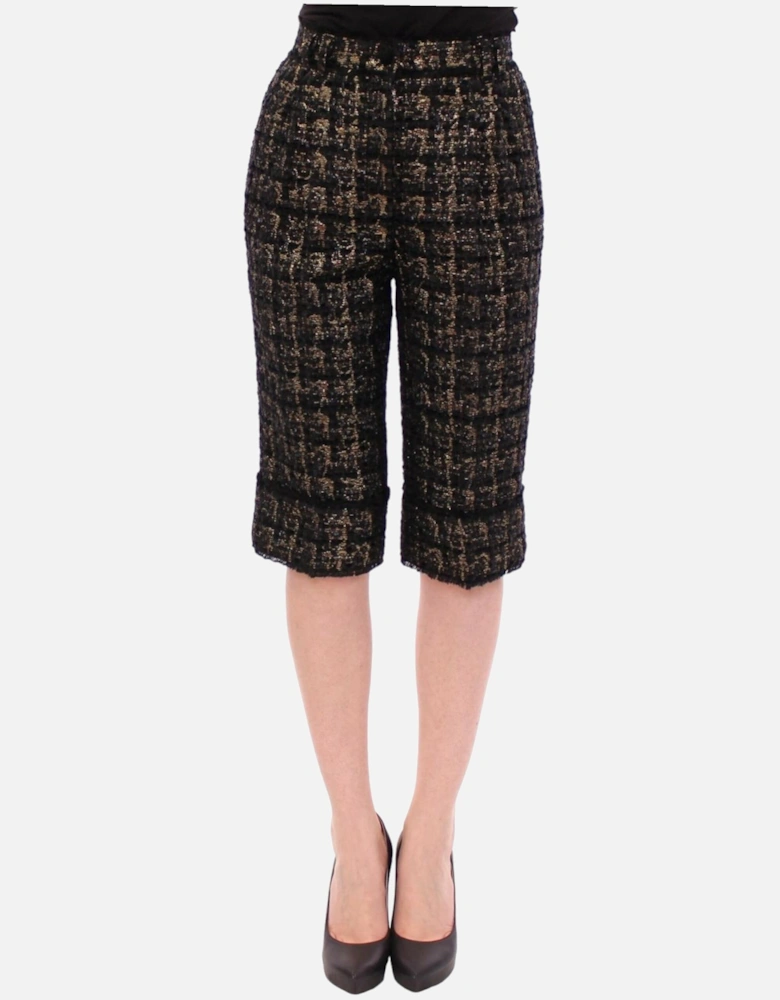 Dolce Gabbana Tweed Shorts High Waist Women - Black