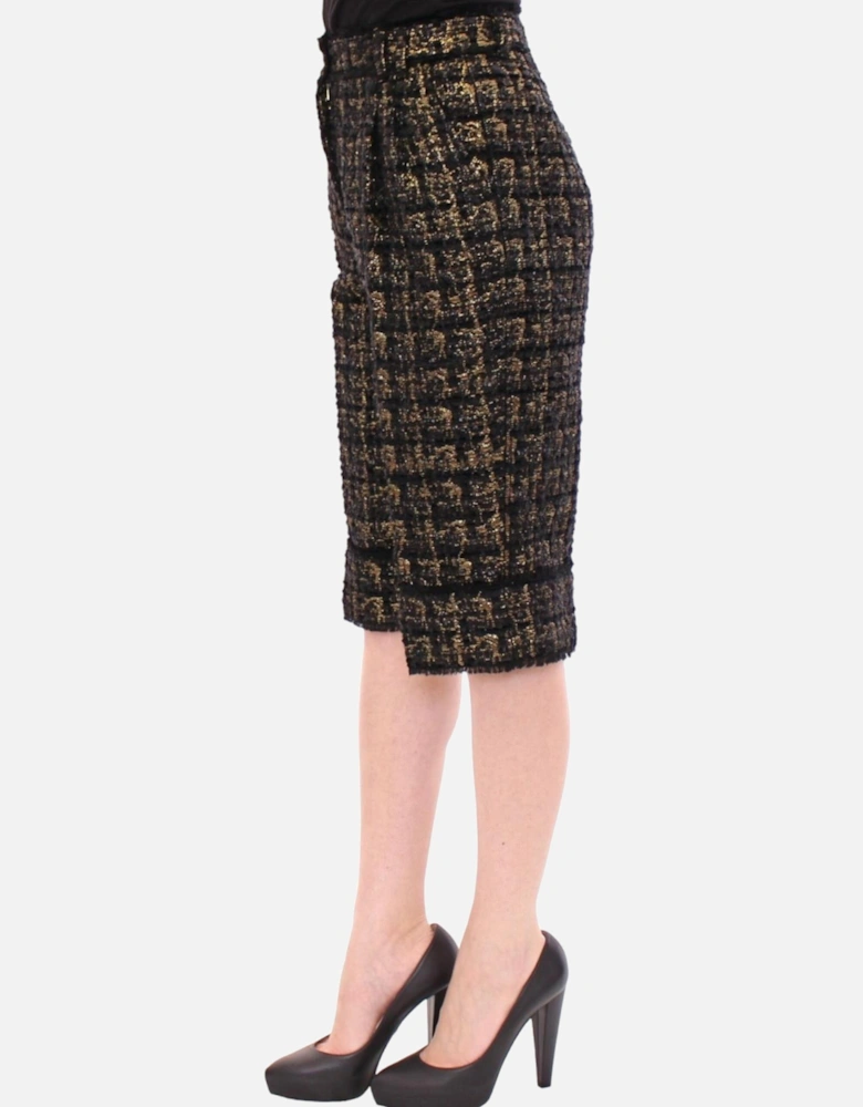 Dolce Gabbana Tweed Shorts High Waist Women - Black