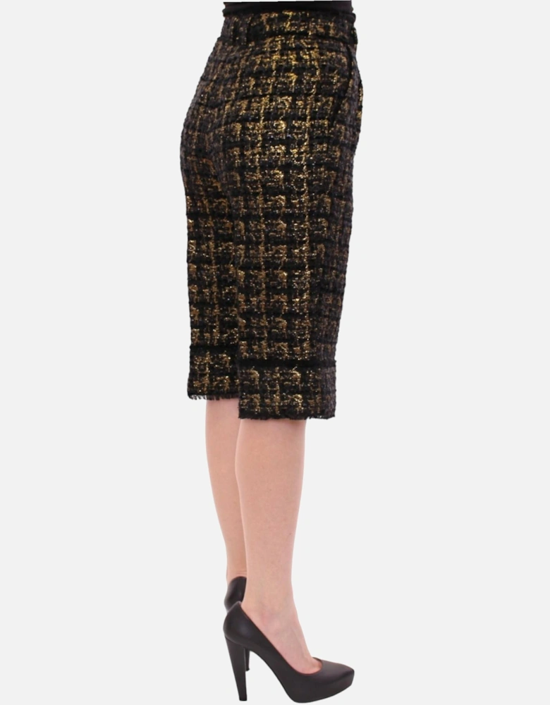 Dolce Gabbana Tweed Shorts High Waist Women - Black