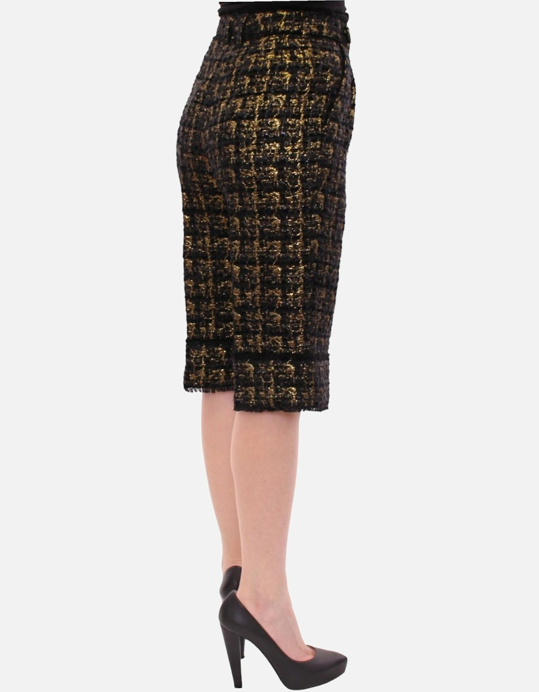 Dolce Gabbana Tweed Shorts High Waist Women - Black