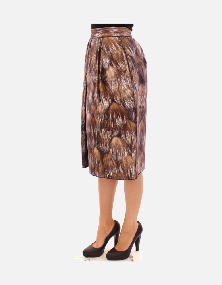 Dolce Gabbana Animal Print Pleated Midi Skirt Women - Brown