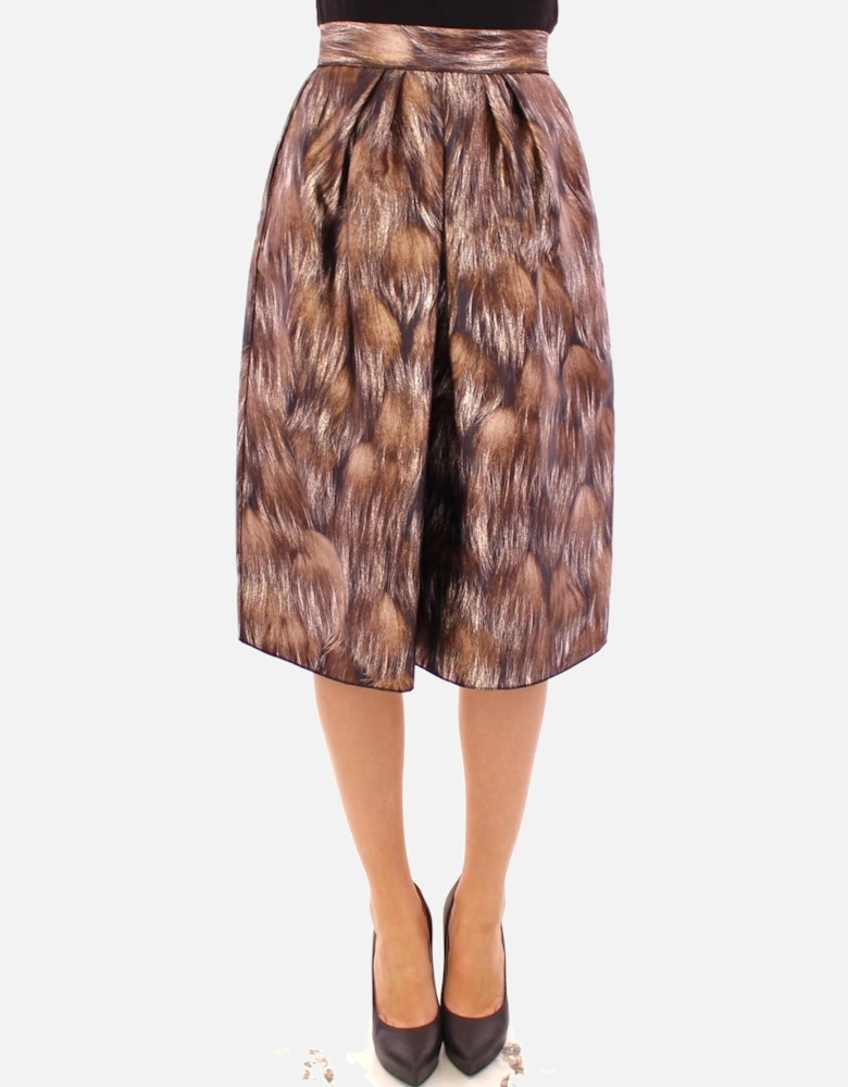 Dolce Gabbana Animal Print Pleated Midi Skirt Women - Brown