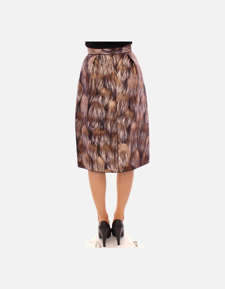 Dolce Gabbana Animal Print Pleated Midi Skirt Women - Brown