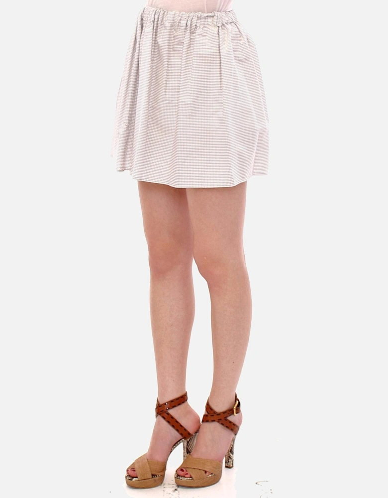 Mini Gingham Skirt Women - White