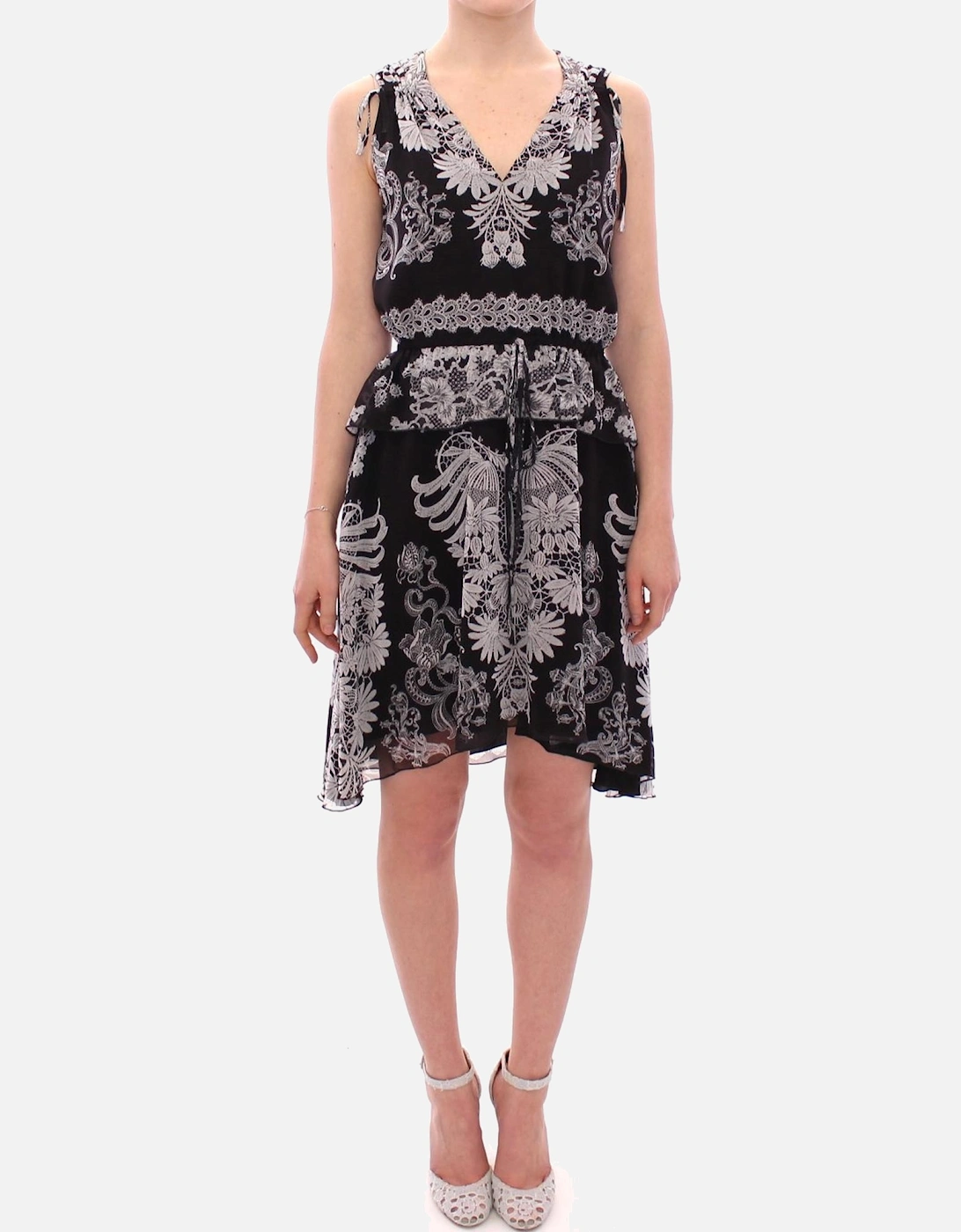 Floral Multicolor Shift Dress Women - Blackwhite Dresses, 7 of 6