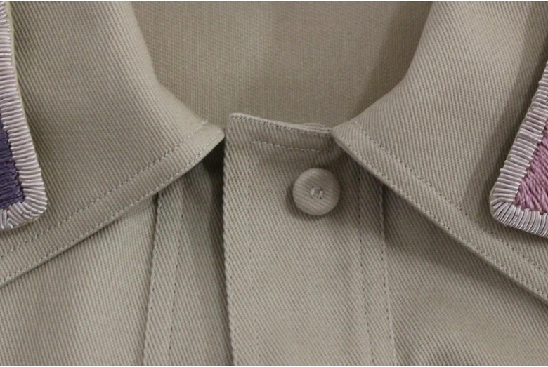 Collared Short Sleeve Shirt Women - Beige T-Shirts