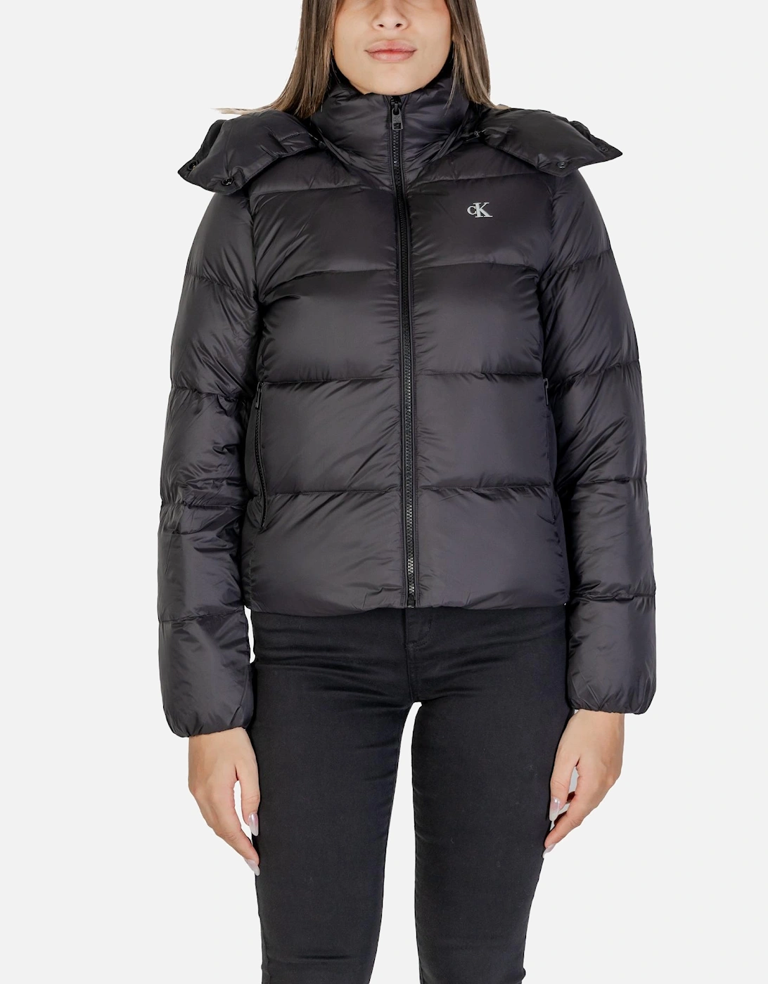 Zip Front Plain Blazer with Pockets Women - Black Jackets, 4 of 3